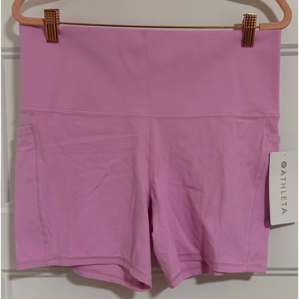 Athleta “Opaque Lilac” Salutation Stash Pocket 5” Short NWT SZ 1X - Picture 6 of 12